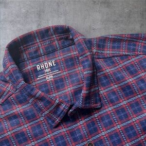 Rhone Hardy Flannel Shirt Mens XL Red Plaid Relaxed Fit Long Sleeve Gorpcore